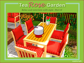 Sims 3 — Tea Rose Garden Dinning Table by Cashcraft — A large dinning table for the patio or garden setting. Created by