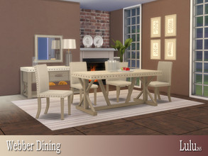 Sims 4 — Webber Dining by Lulu265 — Brighten up your dining room with this transitional style piece. The table features a