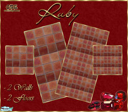 Sims 2 — Ruby by elmazzz — This set of 2 Tile Walls & Floors, will decorate your Sims home with an elegant touch in