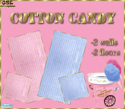 Sims 2 — Cotton Candy by elmazzz — This set contains 2 walls and 2 matching floors. The colors are as sweet as (cotton)