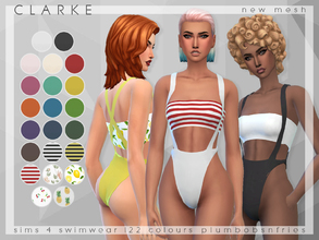 Sims 4 — PnF | Clarke by Plumbobs_n_Fries — New Mesh Swimwear Female | Teen - Elders Hot Weather 32 Swatches | 10 Colours