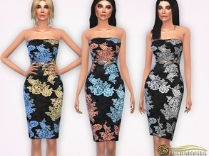 Sims 4 — Guipure Lace Midi Dress by Harmonia — 4 color Please do not use my textures. Please do not re-upload. Please