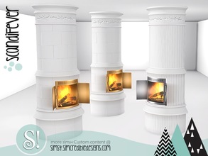 Sims 4 — ScandiFever fireplace (low wall height) by SIMcredible! — by SIMcredibledesigns.com available at TSR 2 colors in