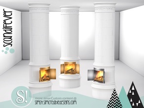 Sims 4 — ScandiFever fireplace (mid wall height) by SIMcredible! — by SIMcredibledesigns.com available at TSR 2 colors in