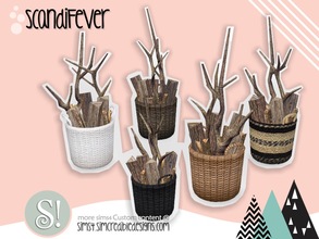 Sims 4 — ScandiFever logs basket by SIMcredible! — by SIMcredibledesigns.com available at TSR 5 colors variations
