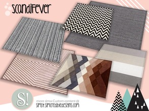 Sims 4 — ScandiFever rug (neutral colors) by SIMcredible! — by SIMcredibledesigns.com available at TSR 6 colors