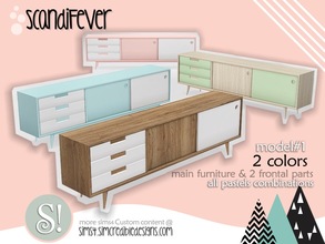 Sims 4 — ScandiFever sideboard1 - 2 colors by SIMcredible! — by SIMcredibledesigns.com available at TSR 3 colors in