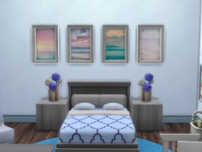 Sims 4 — Pastel Seas Framed Art by erickiacoleman2 — 4 Swatches Beautiful Ocean Framed Art In Beautiful Pastels base game