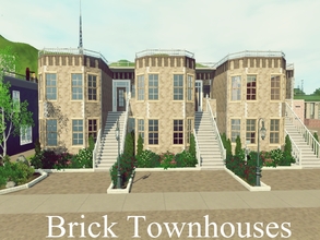 Sims 3 — Brick Townhouses by GhostlySimmer — Three townhouses - remember that only one is working! The other two are