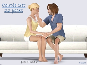 Sims 3 — Couple Pose Set by jessesue2 — 22 poses depicting love and affection between two sims. Some of the poses were