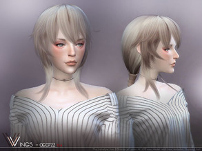 Sims 4 — WINGS-OE0722 by wingssims — This hair style has 20 kinds of color File size is about 14MB Hope you like it!