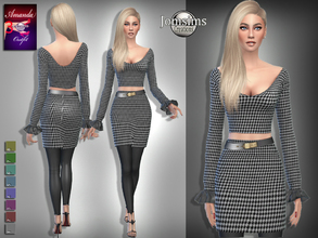 Sims 4 — Amanda outfit 3 by jomsims — Amanda collection . Amanda outfit 3 for her in 8 shades. 80' style. Happy simming.