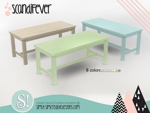 Sims 4 — ScandiFever 2x1 Dining Table by SIMcredible! — by SIMcredibledesigns.com available at TSR 8 colors variations