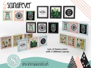 Sims 4 — ScandiFever paintings by SIMcredible! — by SIMcredibledesigns.com available at TSR 3 colors in several