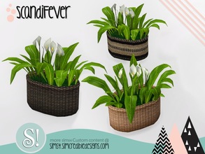 Sims 4 — ScandiFever plant basket by SIMcredible! — by SIMcredibledesigns.com available at TSR 5 colors variations 
