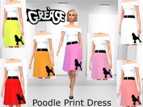 Sims 4 — Grease Poodle Dress by stitchy-uk — Created by me, stitchy-uk aka CrapCat ~~~~~~~~~~~~~~~~~~ Please do NOT