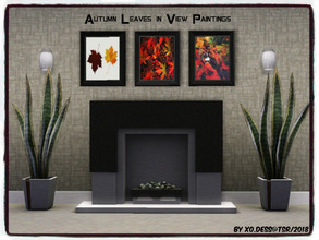 Sims 3 — Dess_Autumn Leaves in View by Xodess — Beautiful Autumn paintings for your Sims' home. Single file made of three