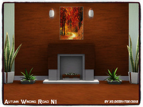Sims 3 — Dess_Autumn Winding Road. N1* by Xodess — This beautiful single file Autumn painting is part of my 'AUTUMN ON MY