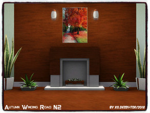 Sims 3 — Dess_Autumn Winding Road. N2* by Xodess — This beautiful single file Autumn painting is part of my 'AUTUMN ON MY