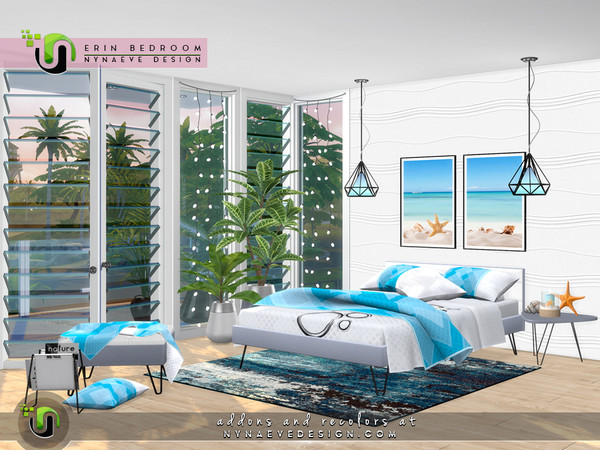 Sims 4 — Erin Bedroom by NynaeveDesign — Inspire sweet dreams with this charming, contemporary bedroom and tailor it into