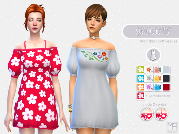 Sims 4 — manueaPinny - Sunny set by nueajaa — Teen to elder 2 version 25 swatches (Include maxis colors)
