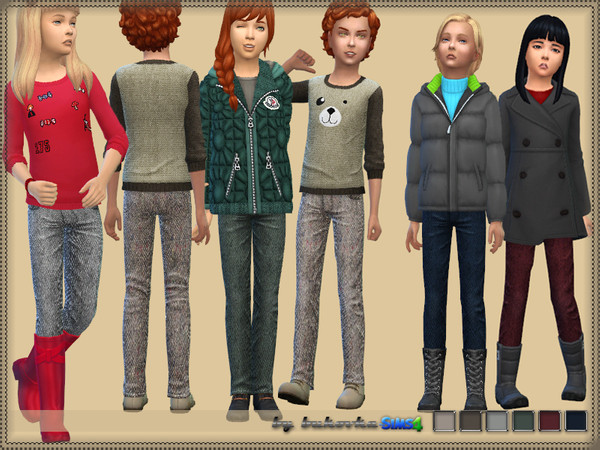 Sims 4 — Pants Tweed by bukovka — Trousers made of tweed for children of both sexes. Are installed autonomously, 6