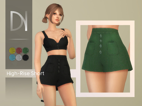 Sims 4 — High-Rise Short by DarkNighTt — High-Rise Short Have 6 colors. Game Mesh. Printed/Handpainted Texture. Hope you
