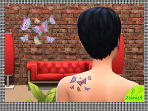 Sims 4 — Butterfly tattoos by lurania — 4 tattoos with butterflies for female and male from young adult to older. Created