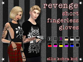 Sims 4 — Revenge - Short Fingerless Gloves by ellie_kobra_kid — Here is my first sims 4 cc creation, hope you like it!