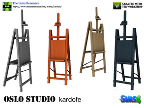 Sims 4 — kardofe_Oslo Studio_Painter's easel by kardofe — Painter easel, in four color options 