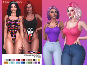 Sims 4 — helgatisha Swimsuit Adell - top version by HelgaTisha — 35 swatches base game compatible new mesh top version