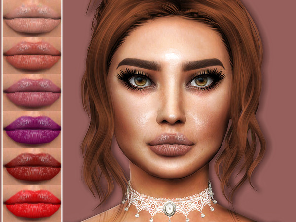 Sims 4 — Viola lipstick by Sharareh — 21 colors and swatches HQ compatible (the preview image has taken while HQ mod was