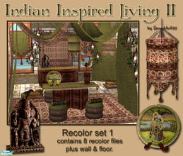 Sims 2 — Indian Inspired Living II - RC 1 by Simaddict99 — Recolor set in warm brown and rich green. This will match the
