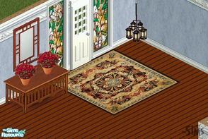 Sims 1 — Mission Entry by CactusWren — Includes: Table, Mirror, Chandelier, Rug, Flower Pot, Window