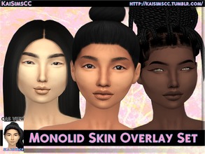Sims 4 — Female Monolid Skin Overlay Set _ 1 by -KaiSims- — 5 Types of Monolid Styles Overlay Skin ~Location: Skin