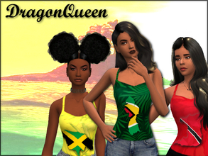 Sims 4 — Represent Your Flag Shirt by DragonQueen0 — Name- Represent your flag shirt Swatches- 3 (Trinidad,Jamaica and