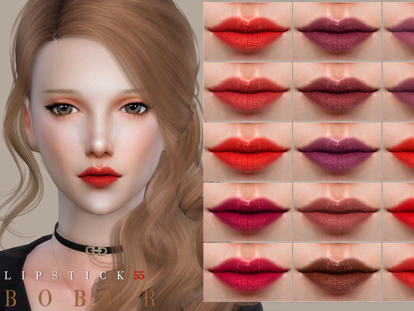 Sims 4 — Bobur Lipstick 55 by Bobur2 — Lipstick for female and male 14 colors HQ I hope you like it