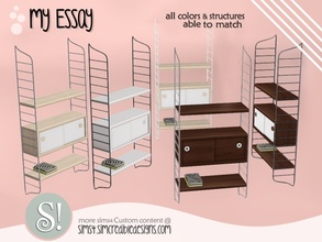 Sims 4 — My Essay bookcase by SIMcredible! — by SIMcredibledesigns.com available at TSR 3 colors in 15 variations