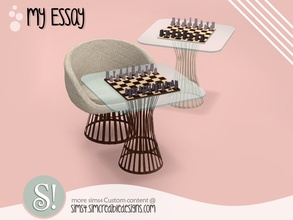 Sims 4 — My Essay chess table by SIMcredible! — by SIMcredibledesigns.com available at TSR 2 colors variations