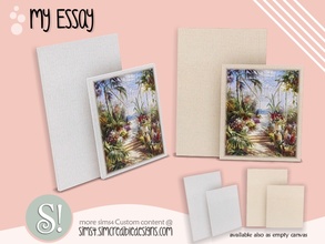 Sims 4 — My Essay canvas by SIMcredible! — by SIMcredibledesigns.com available at TSR 2 colors in 4 variations