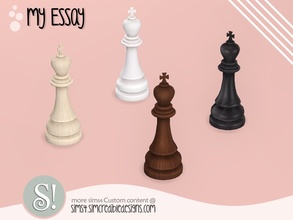 Sims 4 — My Essay chess piece sculpture - king by SIMcredible! — by SIMcredibledesigns.com available at TSR 4 colors
