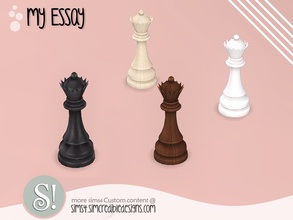 Sims 4 — My Essay chess piece sculpture - queen by SIMcredible! — by SIMcredibledesigns.com available at TSR 4 colors