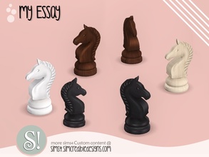 Sims 4 — My Essay chess piece sculpture - knight by SIMcredible! — by SIMcredibledesigns.com available at TSR 4 colors