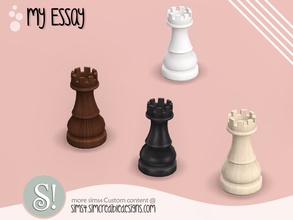 Sims 4 — My Essay chess piece sculpture - rook by SIMcredible! — by SIMcredibledesigns.com available at TSR 4 colors