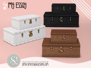Sims 4 — My Essay trunk by SIMcredible! — by SIMcredibledesigns.com available at TSR 3 colors variations