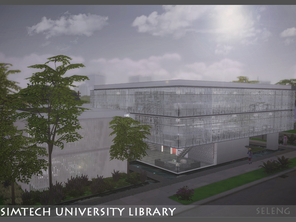 Sims 4 — Sim-tech Uni Library by Seleng — Sim-tech University Library consists of two different buildings which are