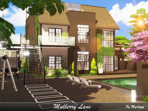 Sims 4 — Mulberry Lane by MychQQQ — Lot: 40x30 Value: $ 238,443 House contains: - 2 bedrooms - 1 bathroom - living room -