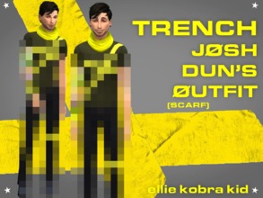Sims 4 — Trench - Josh Dun's Scarf - MESH NEEDED by ellie_kobra_kid — Josh Dun's trench era scarf for male sims. Teen to