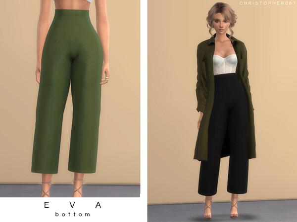 Sims 4 — Eva Pants || Christopher067 by christopher0672 — This a super cute wide leg cropped pant for your sims. It is