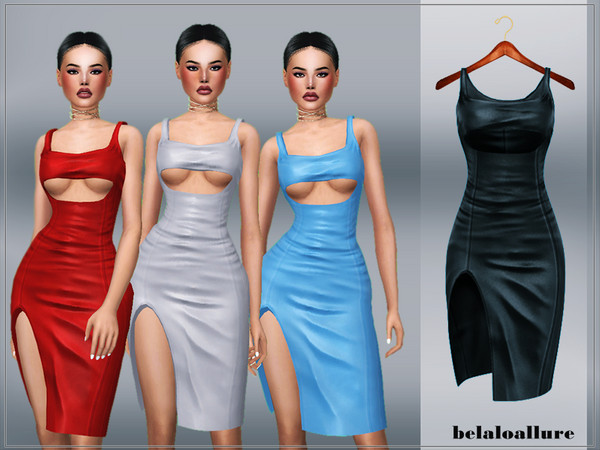 Sims 4 — belaloallure_Nova dress by belal19972 — simple leather dress for your sims , enjoy.